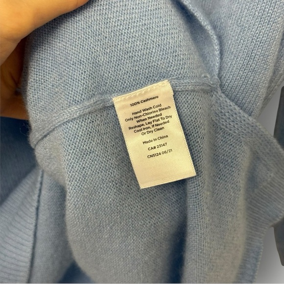 TALBOTS Cashmere Sweater Cowl Neck Sz 2X Blue - Picture 8 of 15